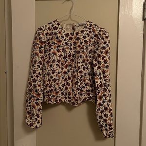 Zara Cream Vintage Floral Canvas Top